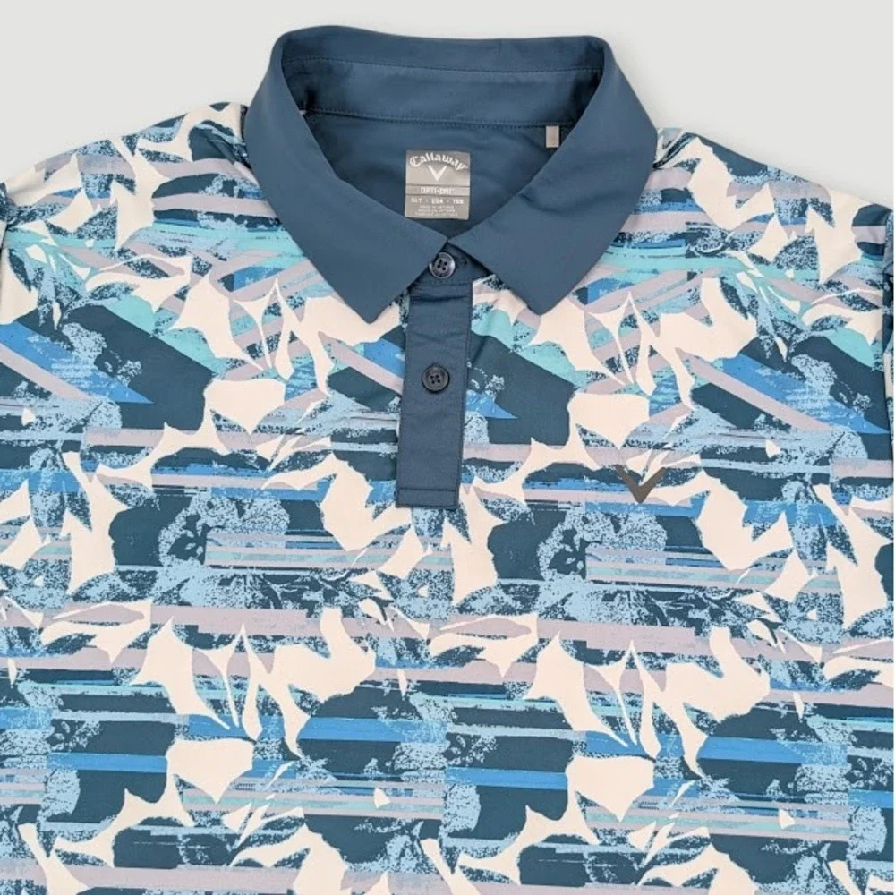 Callaway Opti-Dri Structured Floral Print Polo Mens XLT Tall Performance Golf - Picture 6 of 11